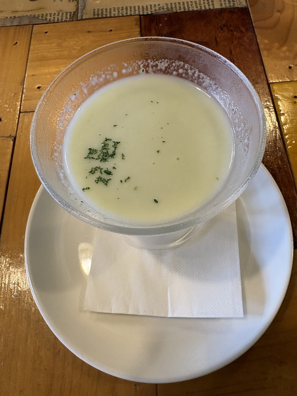CAFE de JIKANの季節のスープ。ブロッコリーの冷製スープ
